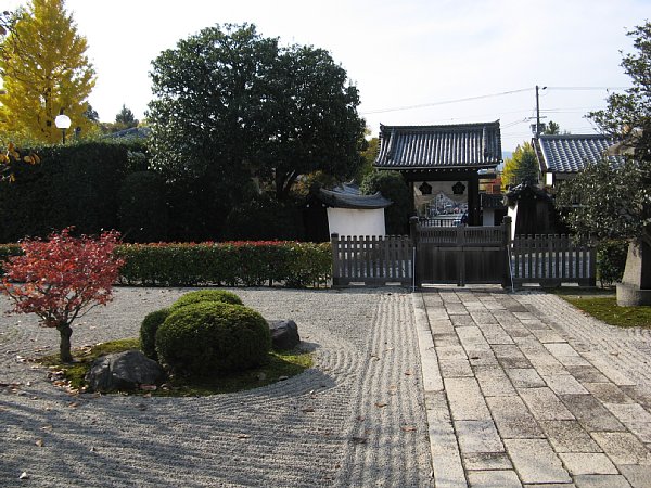 玄関脇の庭と通路